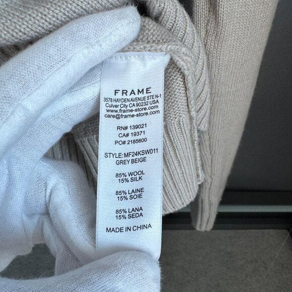 FRAME Wool & Silk Johnny Collar Sweater - Picture 4 of 4